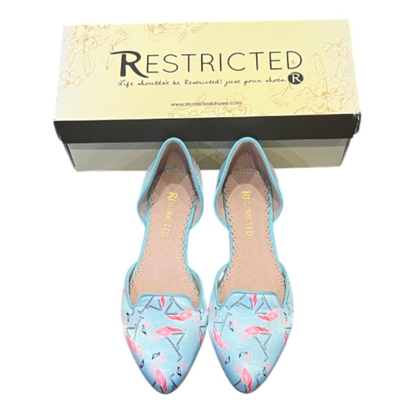 Restricted Shoes - New Restricted Women's “Mint” Flamingo Slip-on Flats Size 7.5 Fun Tropical